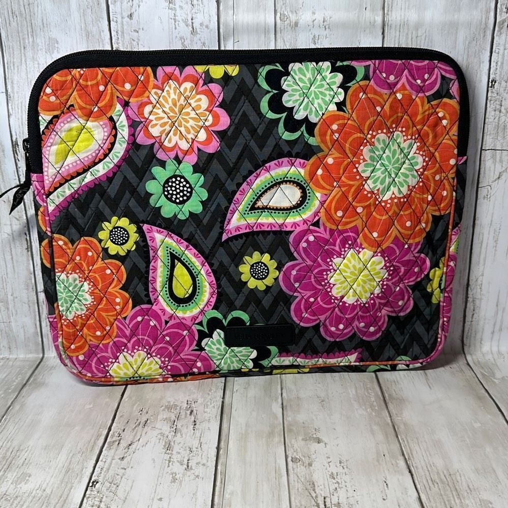 Vera Bradley Pink Orange Multicolor Floral Laptop‎ Sleeve